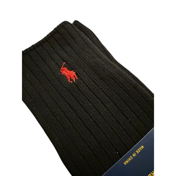 Polo Ralph Lauren Men’s Classic Crew Cotton Socks Bundle 3 Pack Black Blue Gray - Picture 7 of 8